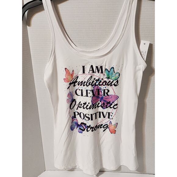 Positive Affirmation Tank Top Juniors M 5-7 Sublimation design on soft Polyester - Picture 2 of 3